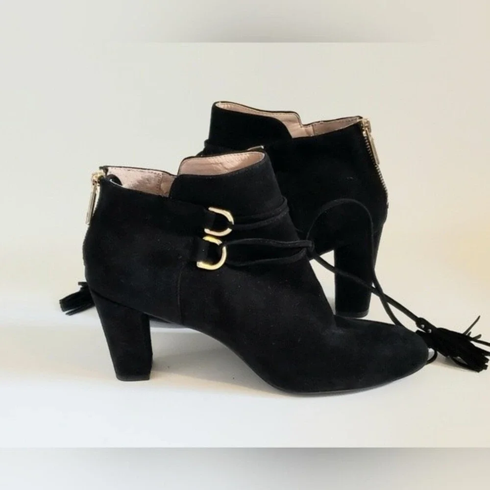 Taryn Rose Trisha Women's Black Suede Ankle Boot Size 9.5 M